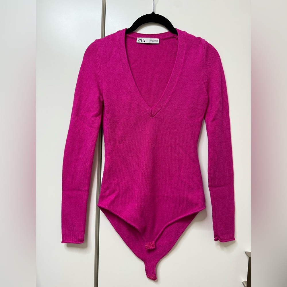 Zara Pink Bodysuit Sweater